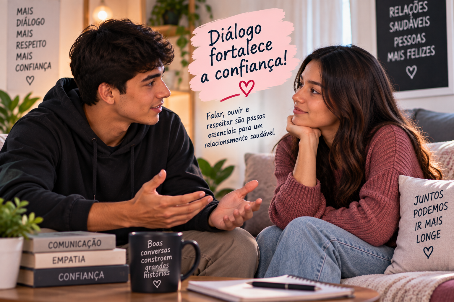 Jovens conversando com sinceridade e respeito